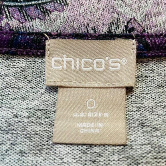 CHICO'S Long Sleeve Paisley Tunic Top with Pockets - Size Small - Picture 9 of 11